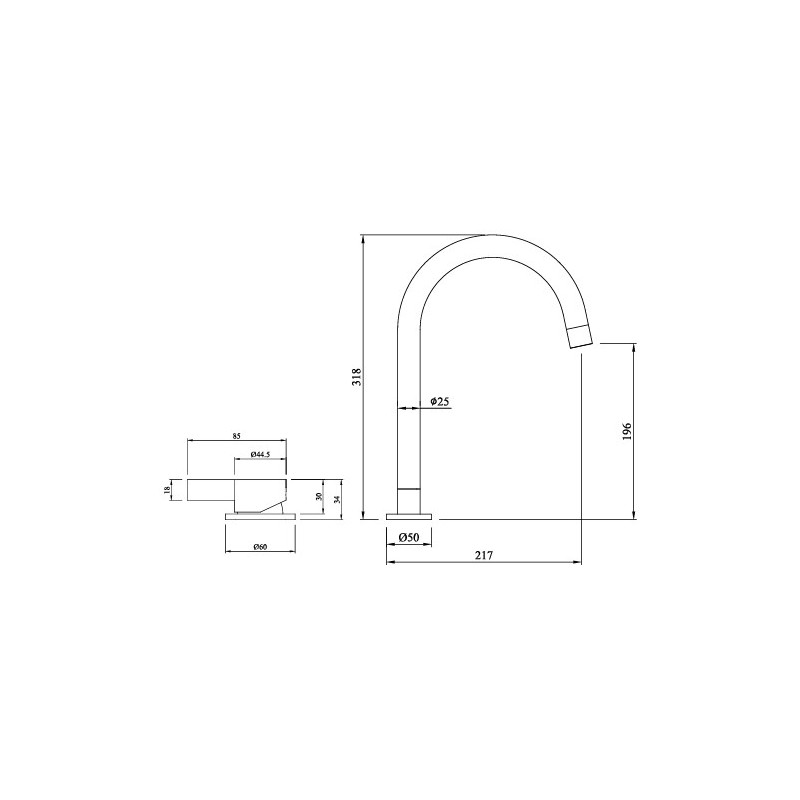 Mitigeur BRADANO CENO Douchette Inox