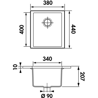Evier Luisina QUADRILLE 34