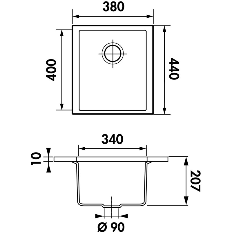 Evier Luisina QUADRILLE 34