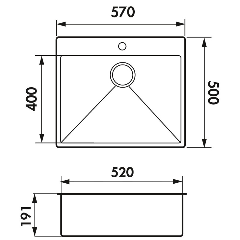 Evier Luisina VIBRATO 52