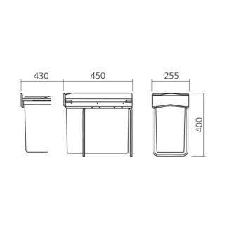 Poubelle coulissante à sortie totale - 30 L
