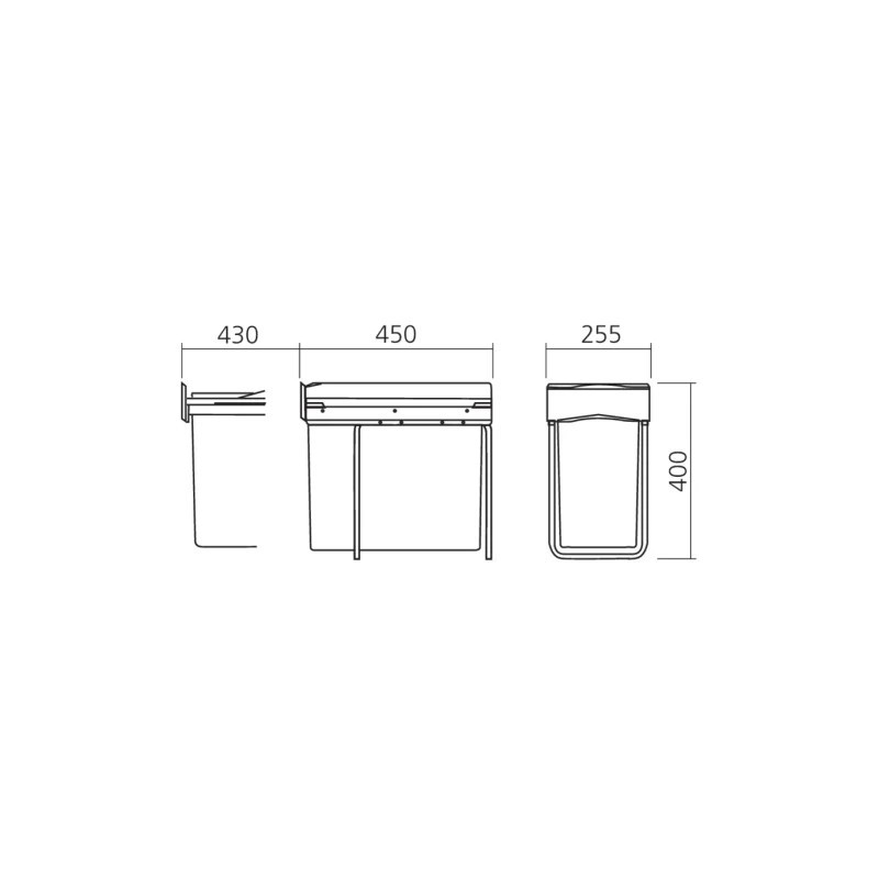 Poubelle coulissante à sortie totale - 30 L Poubelle coulissante à sortie totale - 30 L