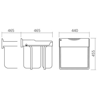 PoubelleEasy Cargo 2 bacs - 49 L