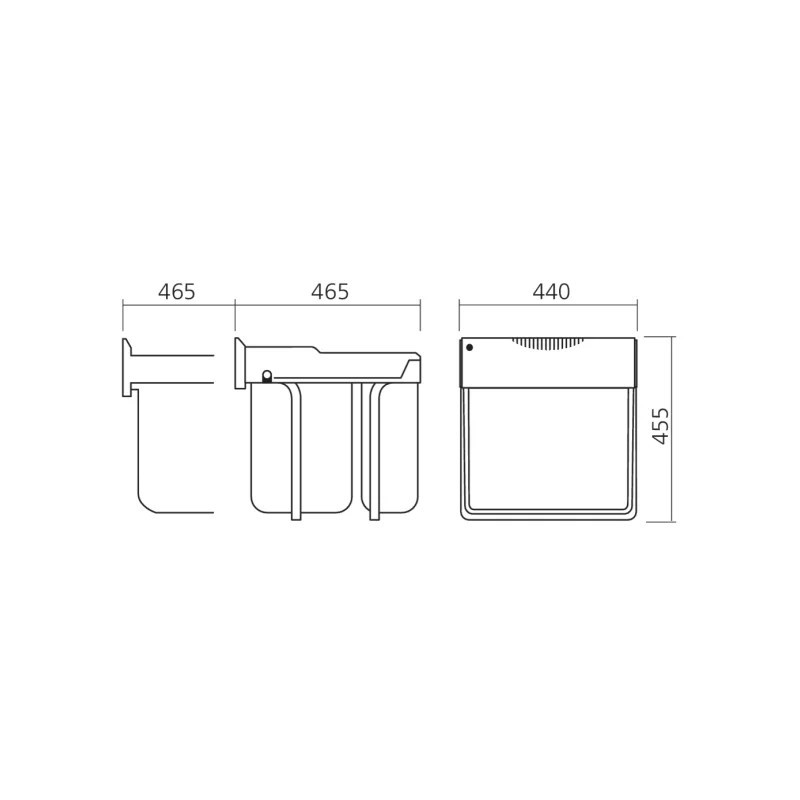 PoubelleEasy Cargo 2 bacs - 49 L