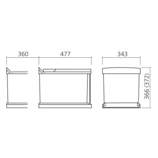 Poubelle coulissante à sortie totale 32 L
