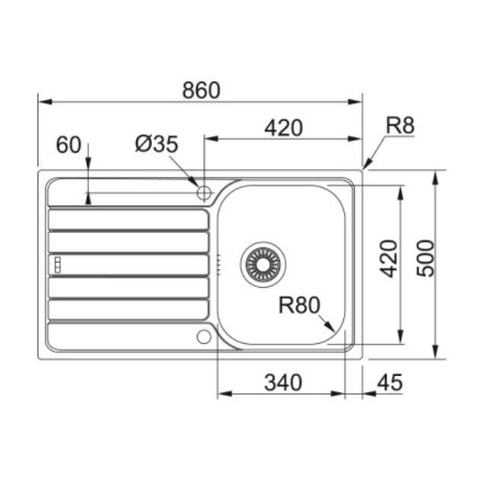 Évier Franke FLN 611 -  Inox lisse